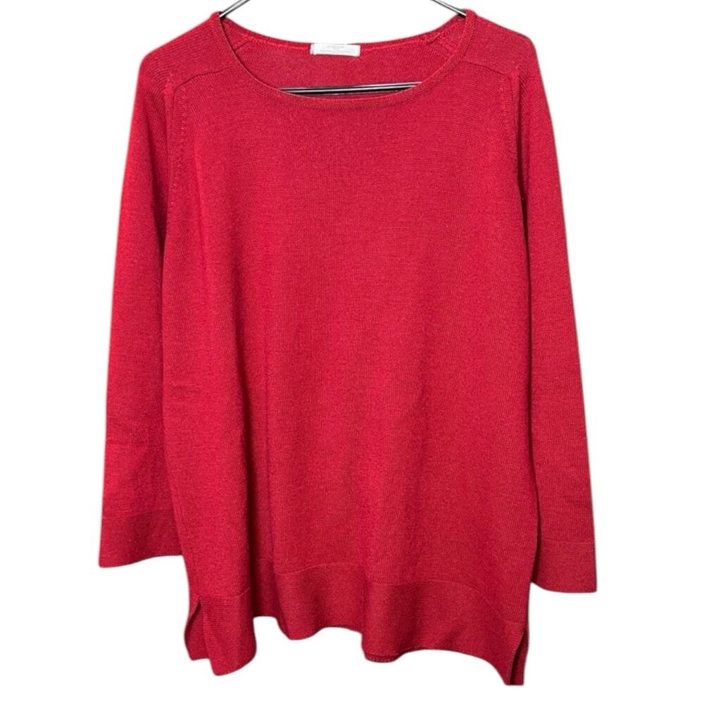 St Michael Marks & Spencer Sweater Red Magenta Wool Blend Long Sleeve - US 16